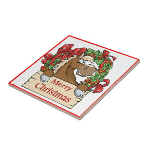 Carreau Cheval de Noël occidental avec signe de couronne