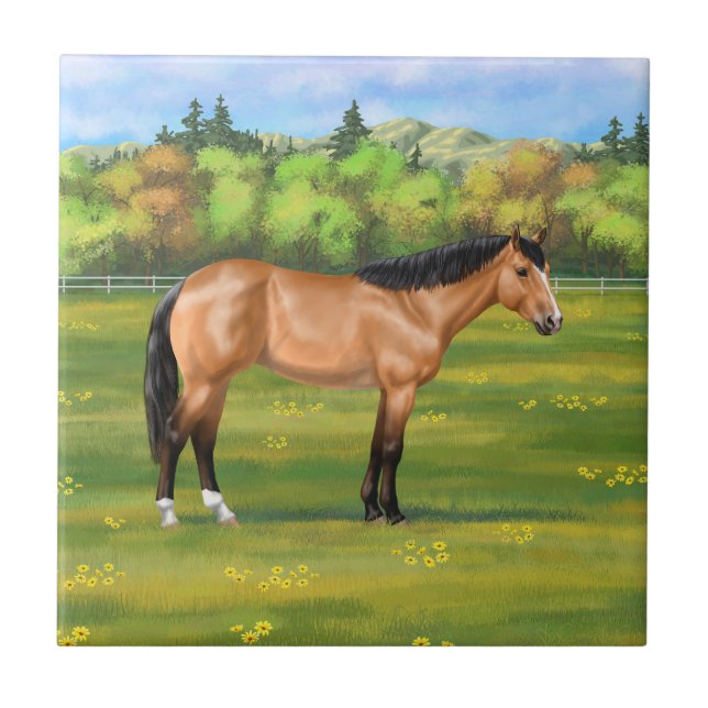 Carreau Cheval du Quartier des Dun Buckskin (Devant)