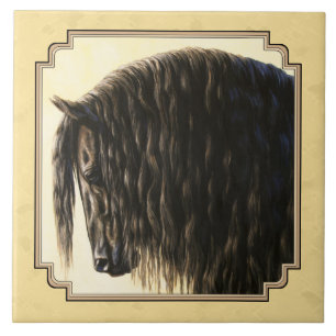 Carreau Cheval friésien Jaune