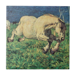 Carreau Cheval galopant de Giovanni Segantini, Art Vintage