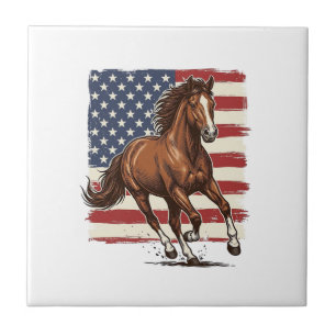 Carreau Cheval Patriotique Vintage Création Vectorielle We