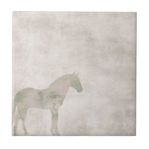 Carreau Cheval rêveur : Cheval d'aquarelle sur le brun de