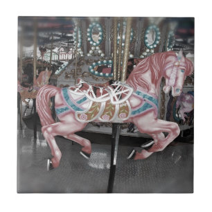 Carreau Cheval rose de carrousel