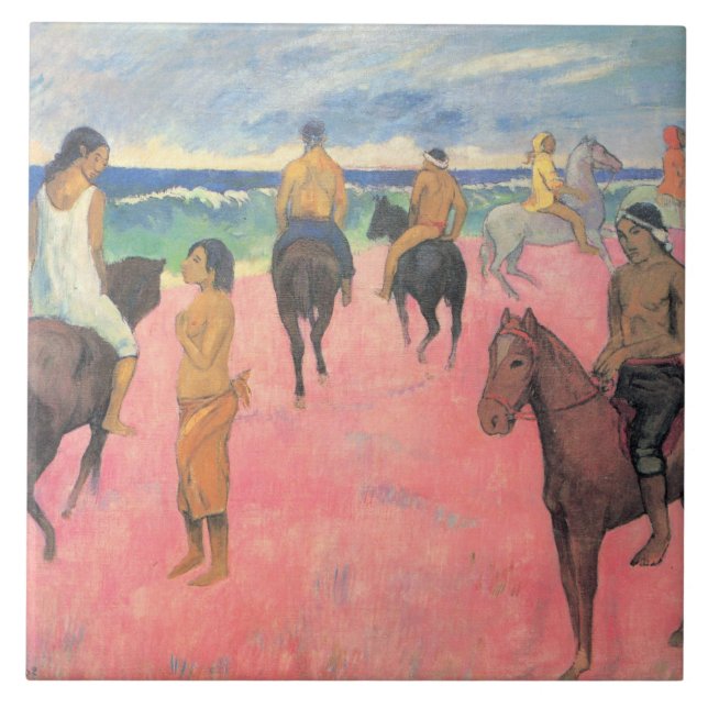 Carreau Cheval sur la plage de Tahiti (par Gaugin) (Devant)