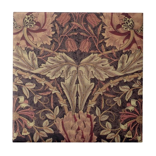 Carreau Chèvrefeuille par William Morris, Art de fleurs de (Devant)