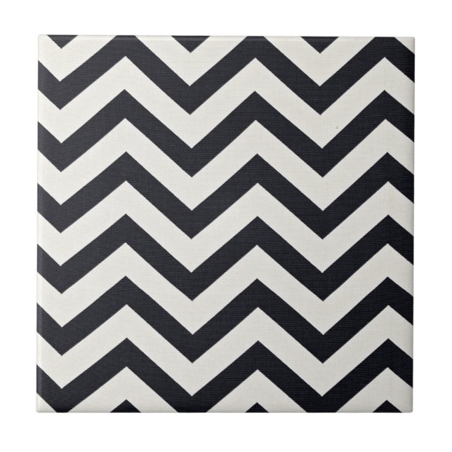 Carreau Chevron du PJ. Modèle noir et blanc (Devant)