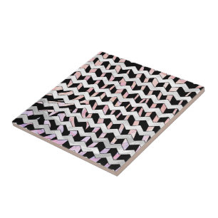 Carreau Chevron noir et rose Zebra