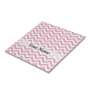 Carreau chevron rose et blanc