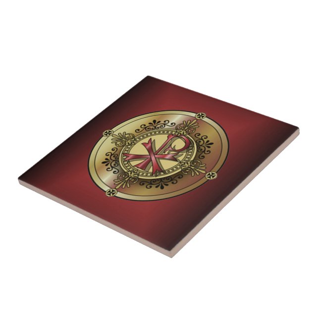 Carreau Chi-Rho Monogramme ~ Symbole chrétien P & X (Côté)