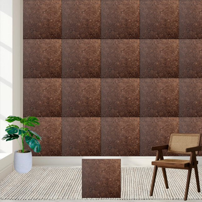 Carreau Chic chocolat foncé Brown Parties scintillant chat (Chic Dark Chocolate Brown Shimmering Glitter Ceramic Tile)