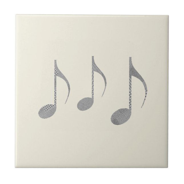 Carreau Chic Houndstooth Musical Notes Motif (Devant)