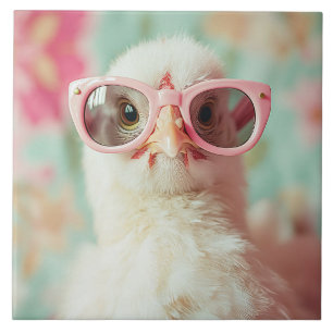 Carreau Chick cool avec lunettes roses ressort