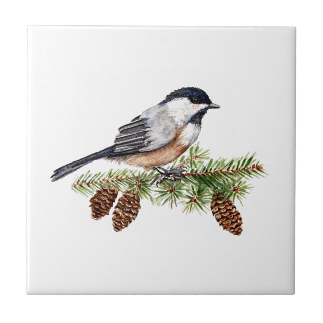 Carreau Chickadee d'hiver (Devant)