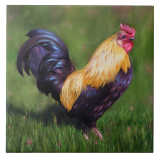 Carreau Chicken Art Stuart Bantam Rooster