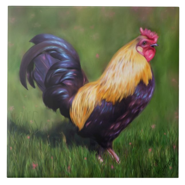 Carreau Chicken Art Stuart Bantam Rooster (Devant)
