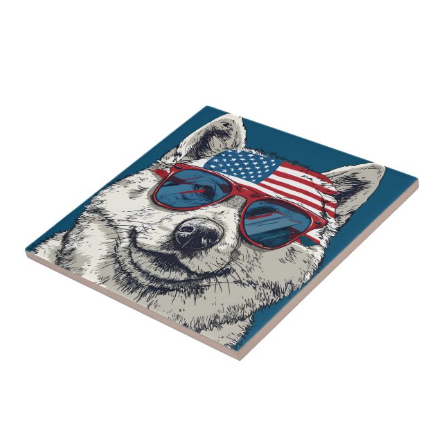 Carreau Chien américain du 4 juillet #3 (Côté)