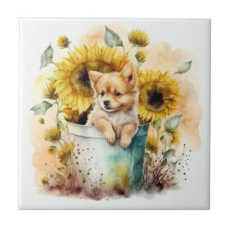 Carreau Chien Aquarell