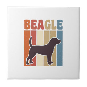 Carreau Chien Beagle Vintage Dessin Vectoriel à Rayures Ré