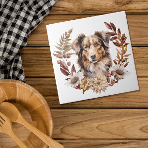 Carreau Chien Brown rouge de l'Australie berger couronne d