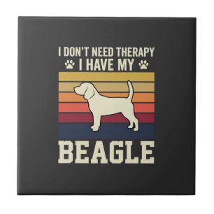 Carreau Chien de thérapie rétro Beagle vintage