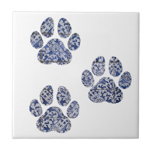 Carreau Chien Empreintes de pattes Portugais Espagnol Carr