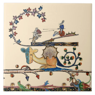 Carreau CHIEN MÉDIÉVAL DE L'ÉTRANGER, Lapin Tueur, Dragon