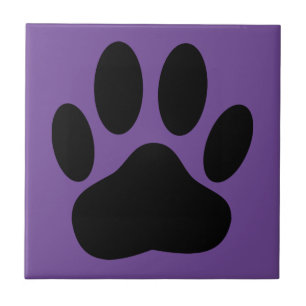 Carreau Chien Pawprint violet Arrière - plan