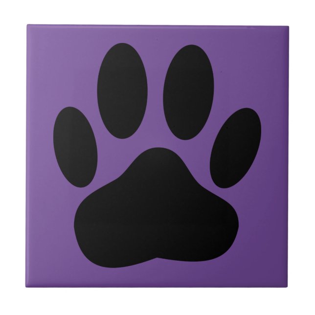 Carreau Chien Pawprint violet Arrière - plan (Devant)