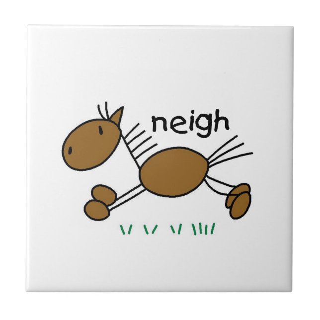 Carreau Chiffre T-shirts et cadeaux de bâton de cheval (Devant)