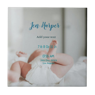 Carreau Chiffres de naissance bébé ajouter nom lieu date d