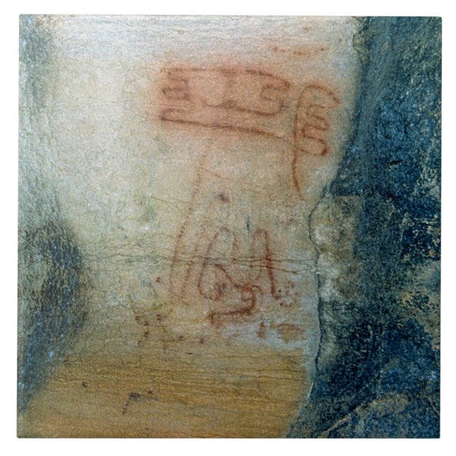 Carreau Chiffres symboliques (peinture de caverne) (Devant)