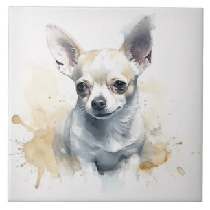 Carreau Chihuahua Chien Chien Chien Pet Aquarelle