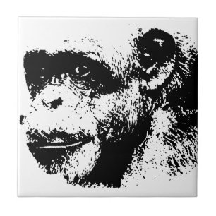 Carreau Chimpanzé noir et blanc