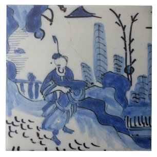 Carreau Chinoiserie de tuile Repro Delft