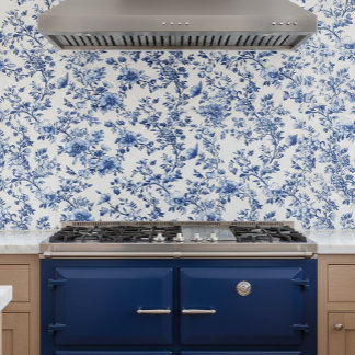 Carreau Chinoiserie Florale Bleue  