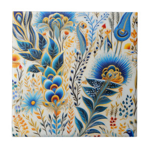 Carreau Chinoiserie Oiseaux Exotiques Motif Botanique (5)