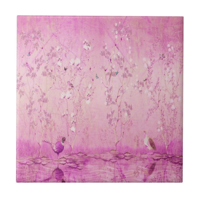 Carreau Chinoiserie rose (Devant)