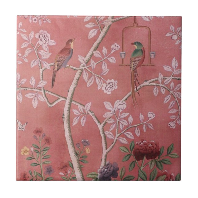 Carreau Chinoiserie rose (Devant)