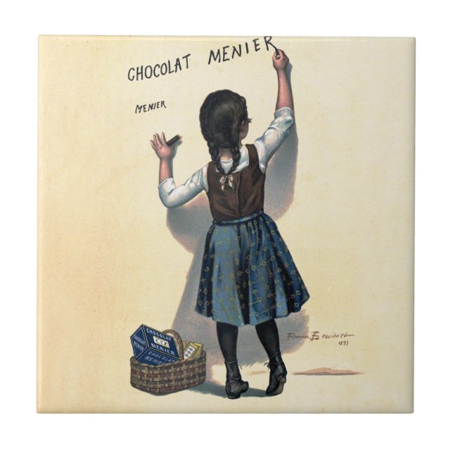 Carreau Chocolat Menier Petite fille Mur écriture (Devant)
