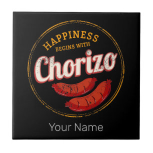 Carreau Chorizo Retro Saucisson Vintage barbecue gastronom