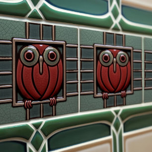 Carreau Chouette enchantée dans une boîte Mouvement Arts &