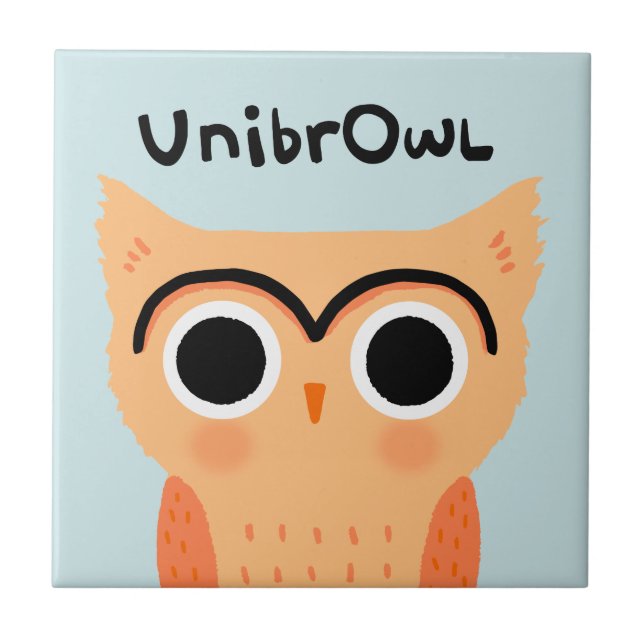 Carreau Chouette unibrow UnibrOwl | Chouette à sourcils mi (Devant)