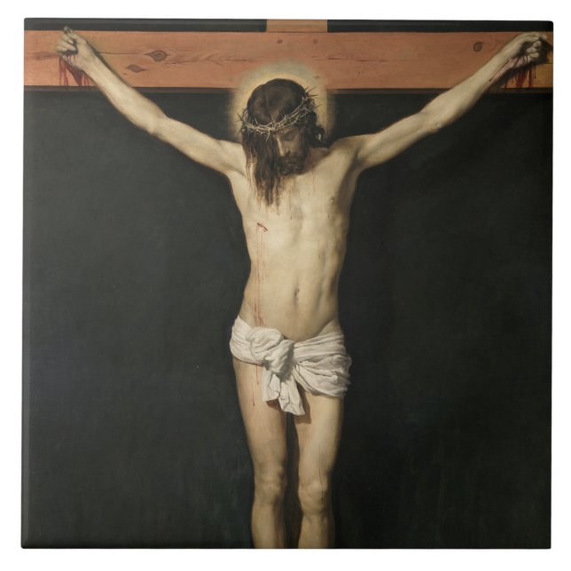 Carreau Christ crucifié sur la Croix (foi) (Vélasquez) (Devant)