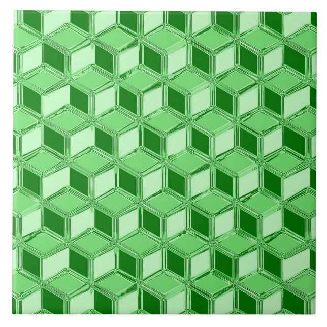 Carreau Chrome 3-d boîtes - vert émeraude (Devant)