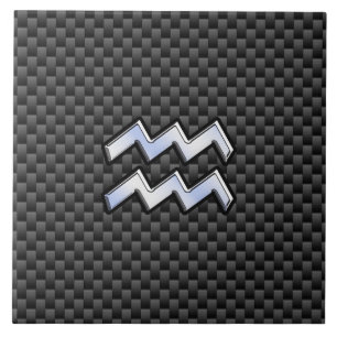 Carreau Chrome Aquarius signe zodiaque Styles de fibre de