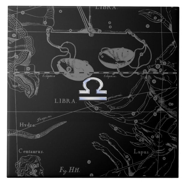 Carreau Chrome Argent comme Libra Zodiac Connexion Heveliu (Devant)