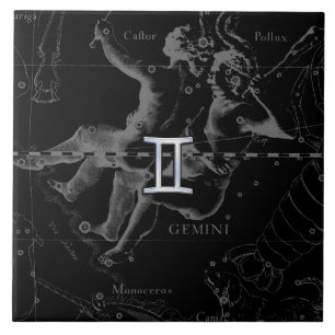 Carreau Chrome d'argent comme Gemini Zodiac Connexion Heve