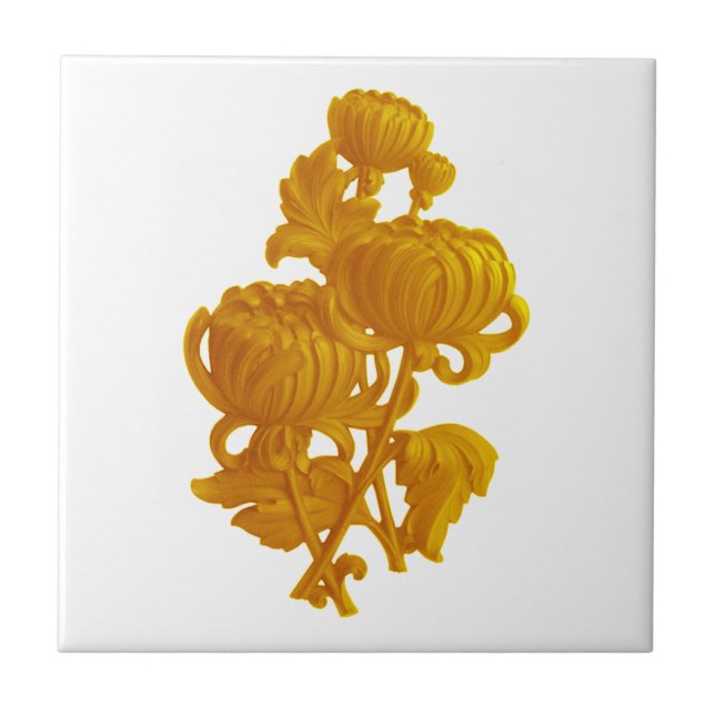 Carreau Chrysanthème jaune (Devant)