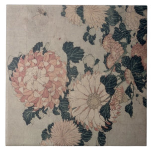 Carreau Chrysanthèmes (bois de graveur de couleur)