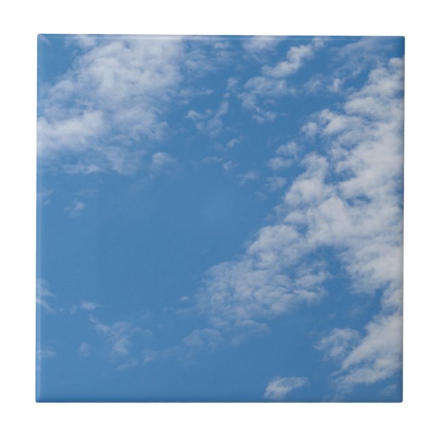 Carreau Ciel bleu avec tuile en céramique des nuages blanc (Devant)